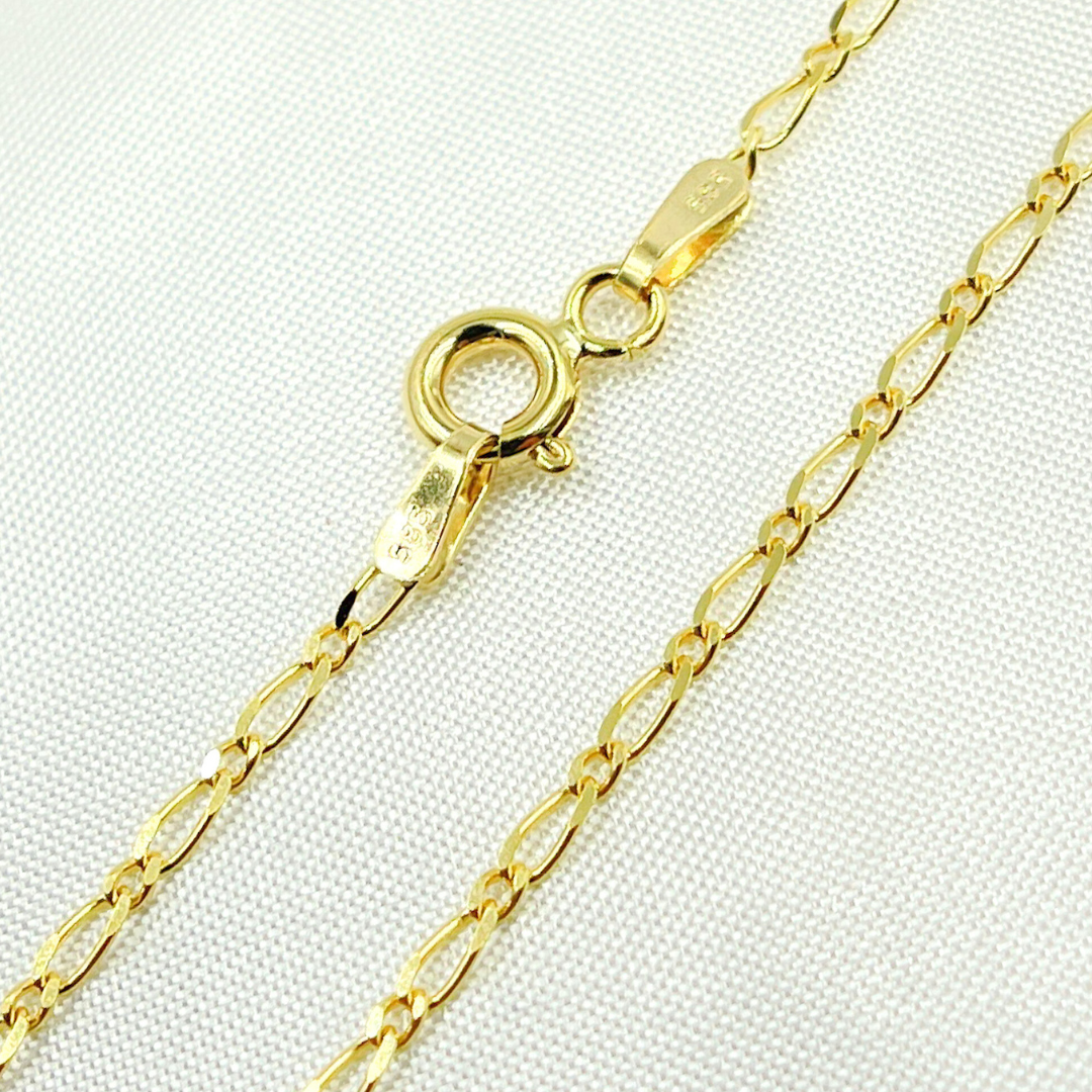 040GA1T2. 14k Solid Yellow Gold Short & Long Link Chain