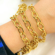 Y100GP. Gold Plated 925 Sterling Silver Smooth Oval Link Chain