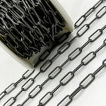 Load image into Gallery viewer, Black Rhodium 925 Sterling Silver Matt Flat Paperclip Chain