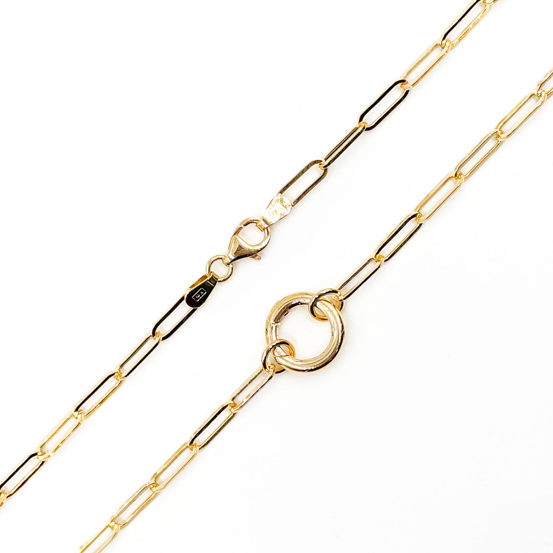 070KR0124169. 14K Yellow Gold Flat Paperclip Necklace