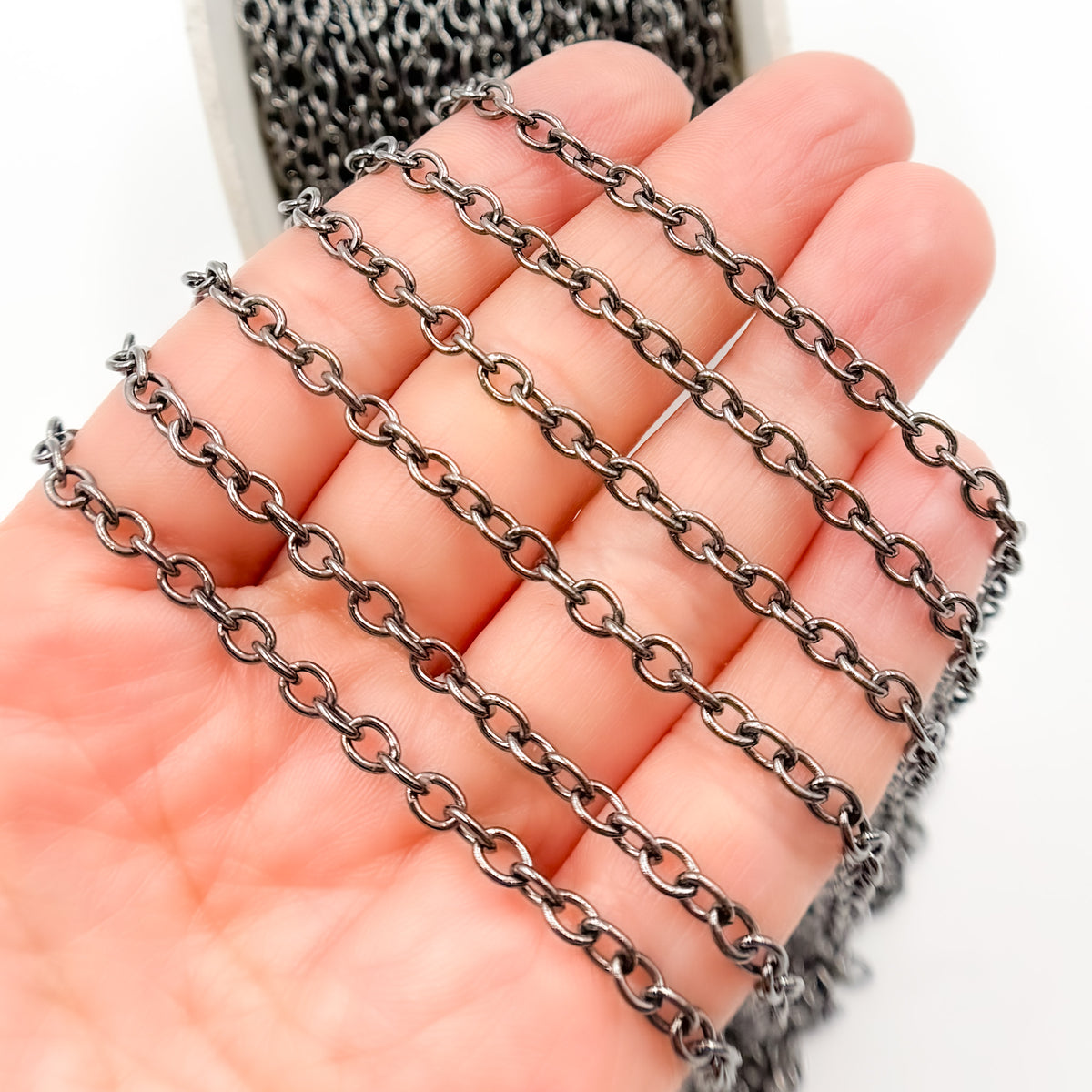 Black Rhodium Sterling Silver Cable Chain