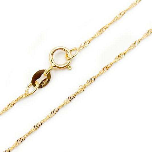 14K Solid Gold Wheat Chain