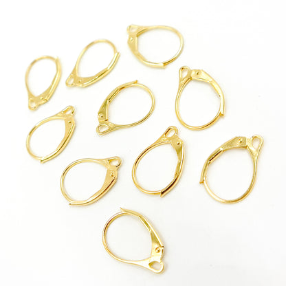 Gold Plated Sterling Silver Lever Back Ear Wire