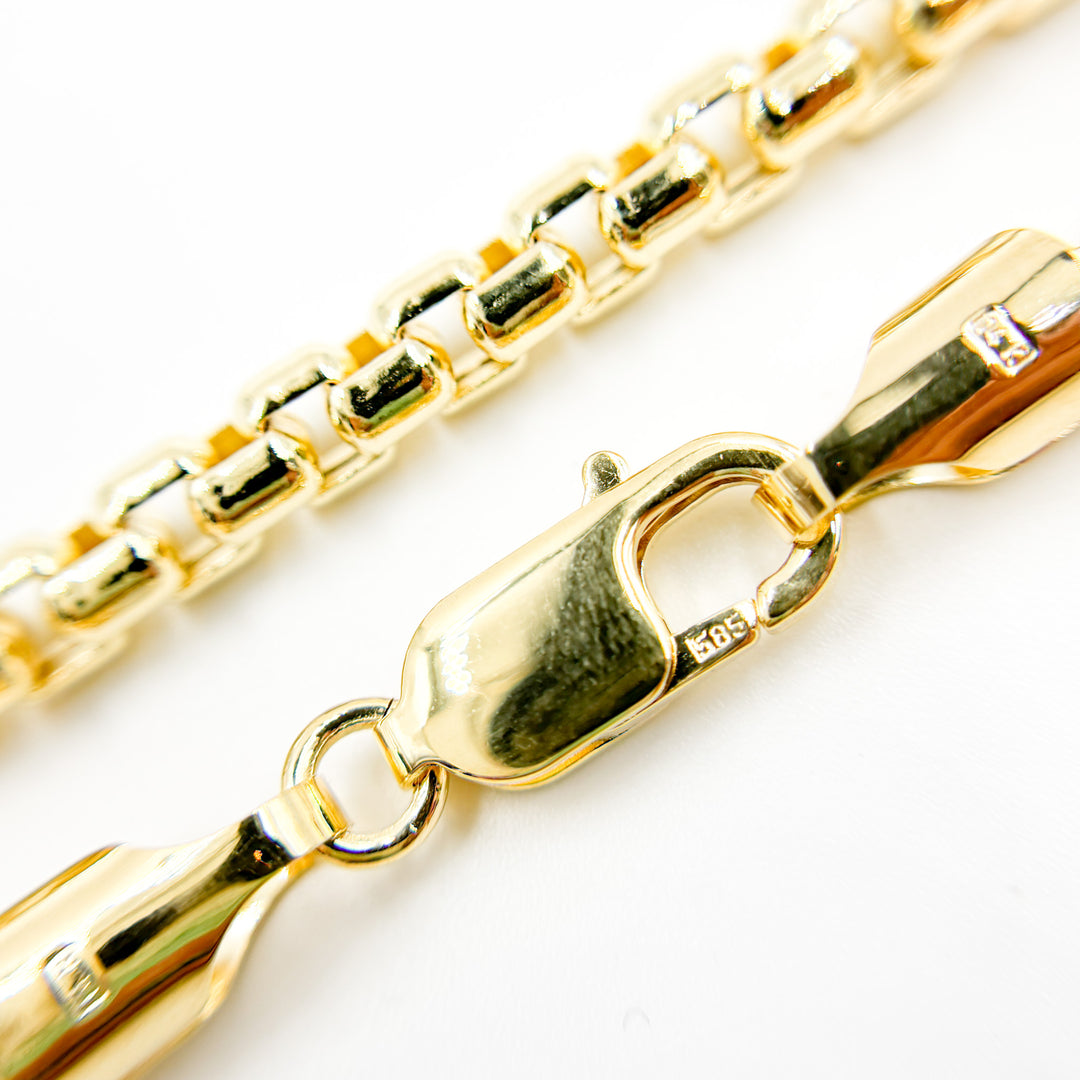 270HVI0934000. 14k Solid Yellow Gold Venezian Hollow Box Link Chain