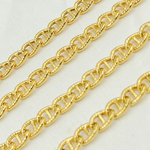 Load image into Gallery viewer, Gold Plated 925 Sterling Silver Textured Curb Marina Chain. V47GP
