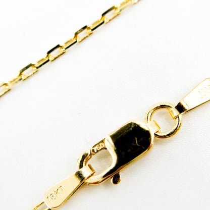 040FFCLT518K. 18K Solid Yellow Gold Cable Link Chain