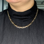 Load image into Gallery viewer, 2301389C1. 14K Solid Hollow Gold Diamond Cut Cut Marina and Cable Link Chain
