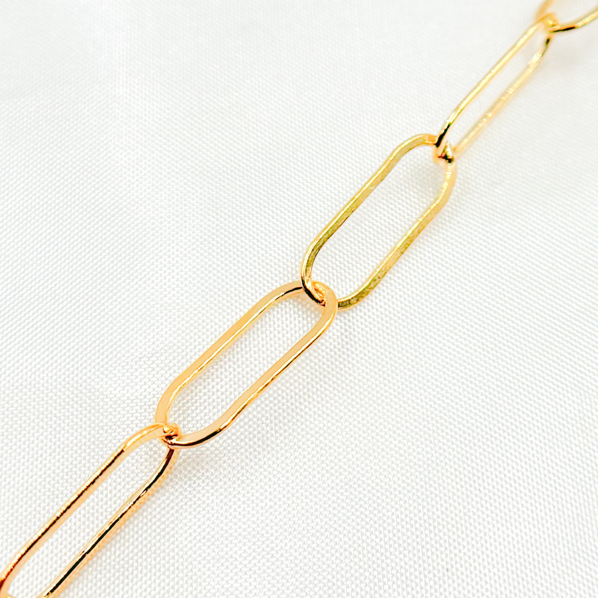 14k Gold Filled Paperclip Flat Chain