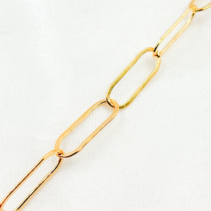 14k Gold Filled Paperclip Flat Chain
