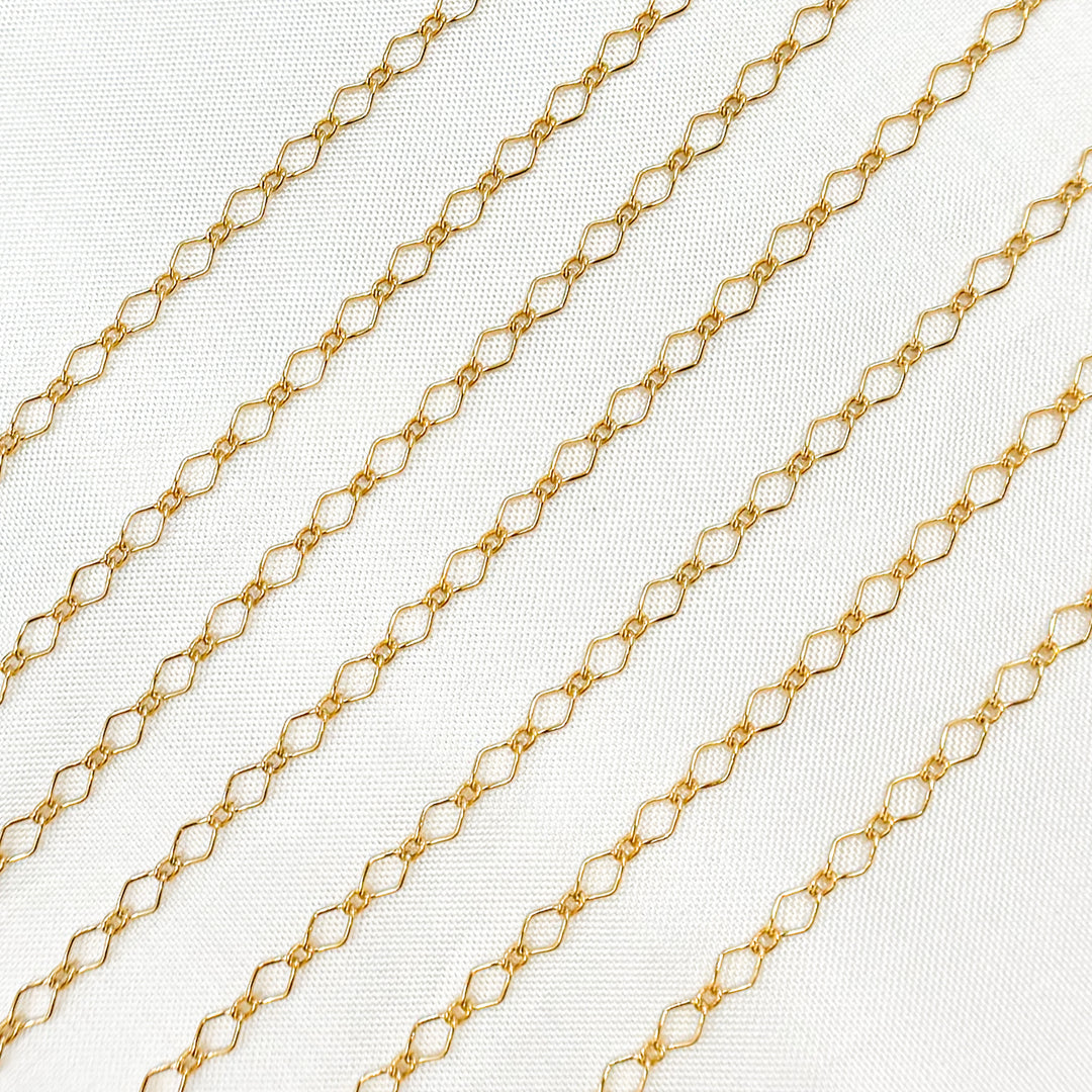 16MQGF. 14K Gold Filled Rhomb Link Chain