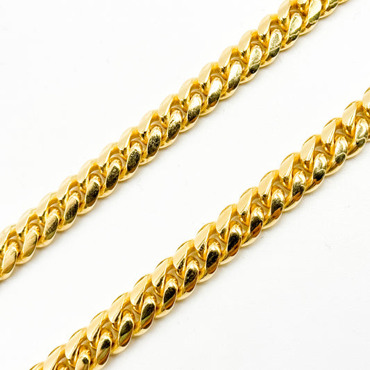 150R04GGA3BOX. 14K Solid Yellow Gold Flat Curb Link Necklace