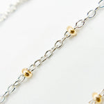 Load image into Gallery viewer, XM/S1322E/11G/SP. Sterling Silver Cable Chain with 14K Gold Filled Beads – Mixed Metal Design