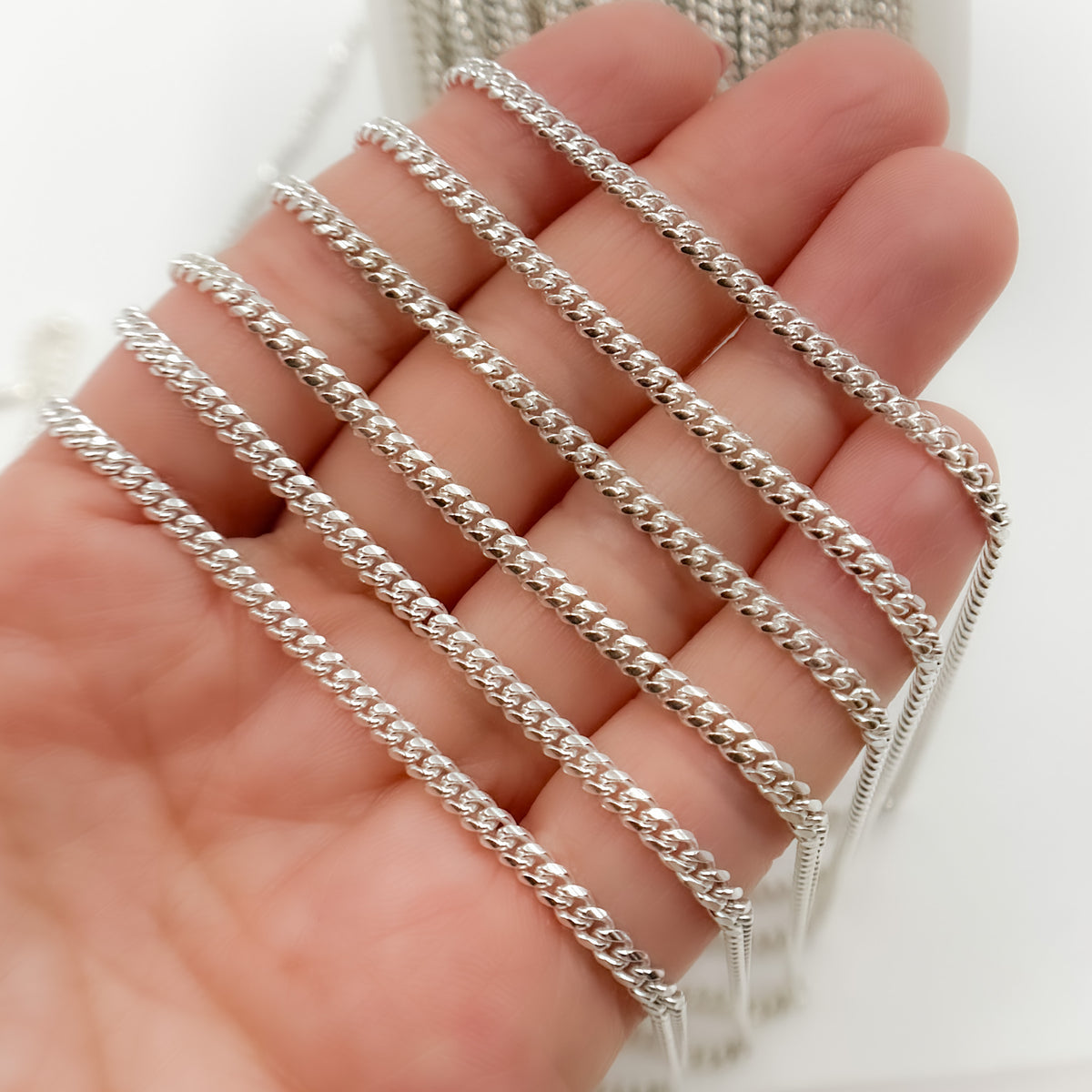 Sterling Silver Flat Curb Chain