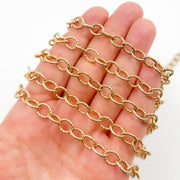  Gold Plated Sterling Silver Twisted Round Link Chain