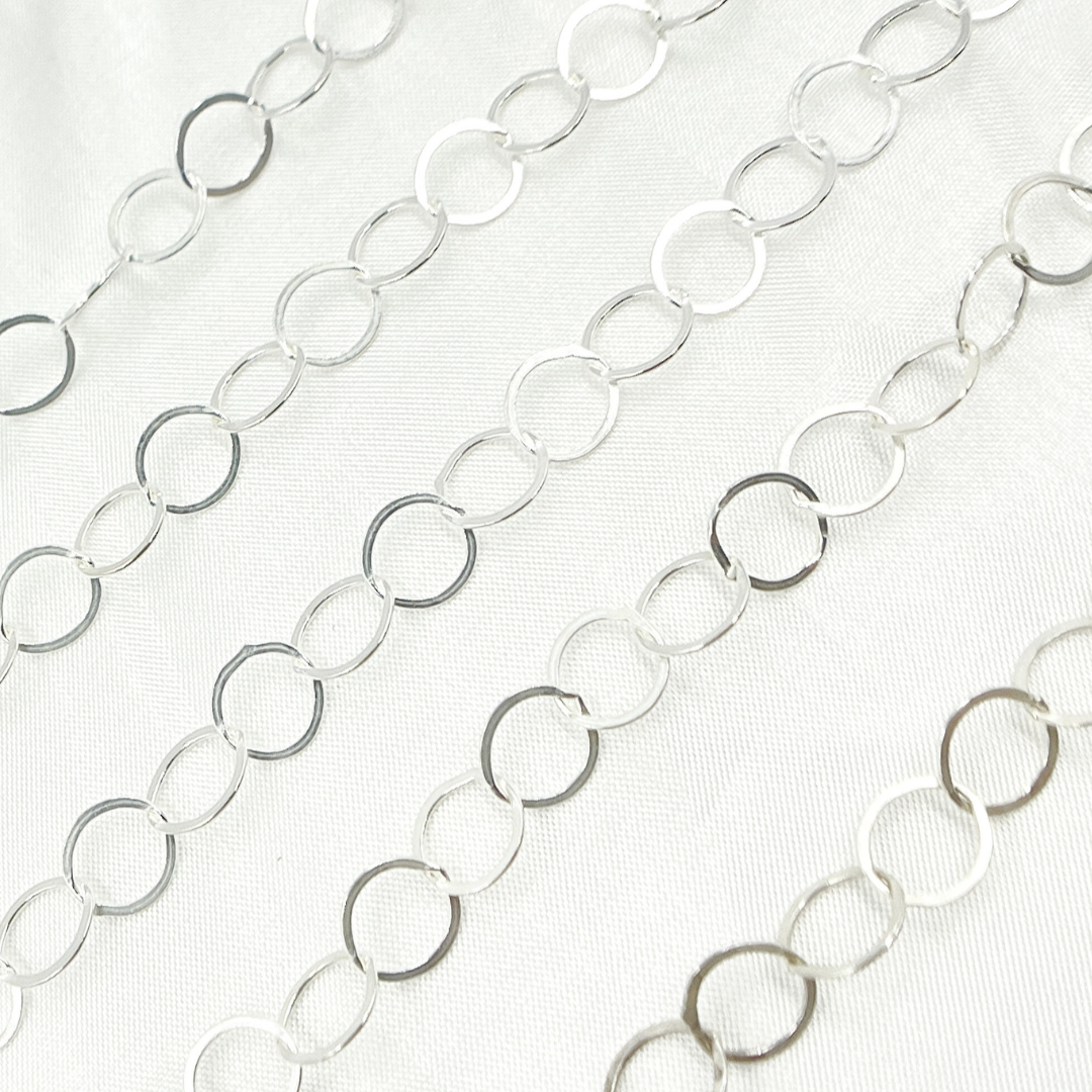 Sterling Silver Flat Round Link Chain