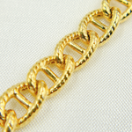 Load image into Gallery viewer, Gold Plated 925 Sterling Silver Textured Curb Marina Chain. V47GP
