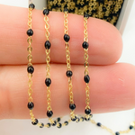 Load image into Gallery viewer, 30KFB-NF14Y. 14K Solid Yellow Gold Enamel Black Color Cable Chain
