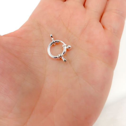 12MM White Sterling Silver Spring Ring