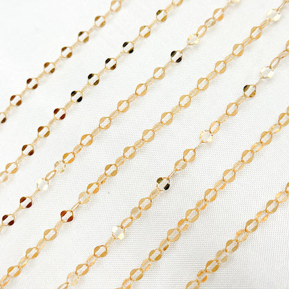 14K Gold Filled Flat Oval Link Chain