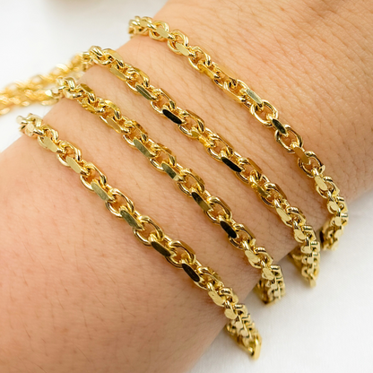 Y8GP. Gold Plated 925 Sterling Silver Box Link Chain