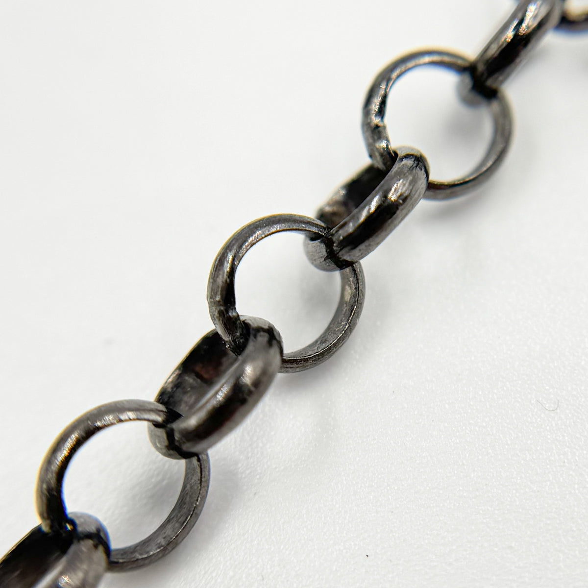 Black Rhodium Sterling Silver Rolo Chain