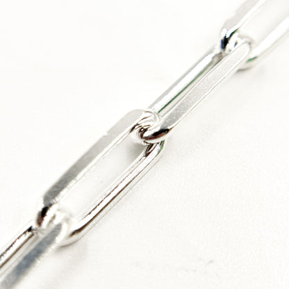 Sterling Silver Diamond Cut Paperclip Necklace