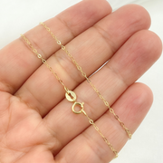 14k Solid Yellow Gold Flat Cable Chain