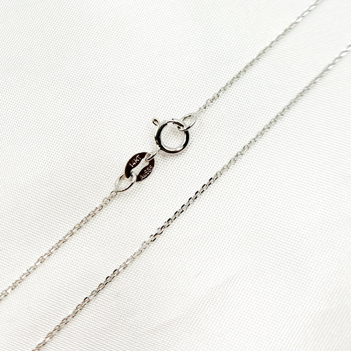 14K Solid White Gold Cable Chain