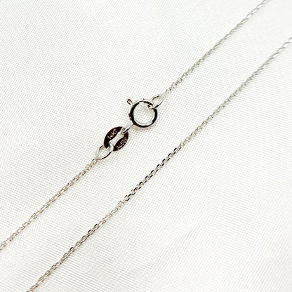 14K Solid White Gold Cable Chain