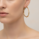 Load image into Gallery viewer, GER125. 14K Solid Gold Twisted Hoop