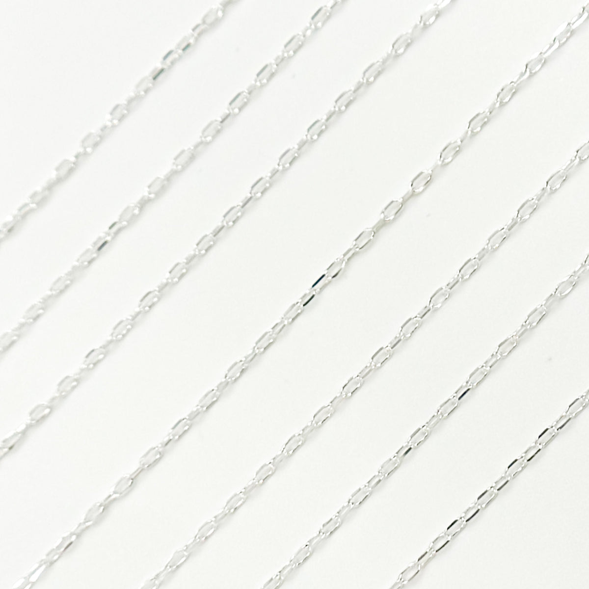 Sterling Silver Diamond Cut Paperclip Link Chain