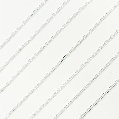 Sterling Silver Diamond Cut Paperclip Link Chain