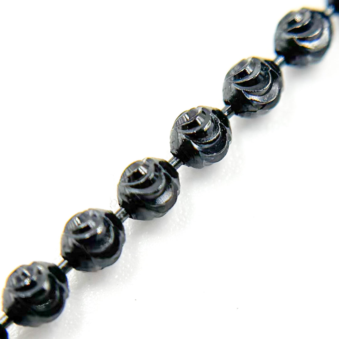 Black Rhodium Sterling Silver Bead Necklace