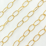 Load image into Gallery viewer, Y72AGP. Gold Plated Sterling Silver Diamond Cut Oval Link Chain.
