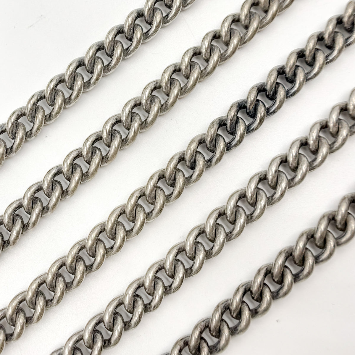 Oxidized Sterling Silver Smooth Curb Chain