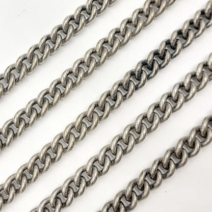 Oxidized Sterling Silver Smooth Curb Chain