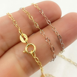 Load image into Gallery viewer, 030FVBF223H. 14k Solid Tri-Color Gold Diamond Cut Cable Link Chain
