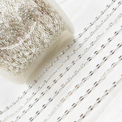 Sterling Silver Diamond Cut Paperclip Link Chain