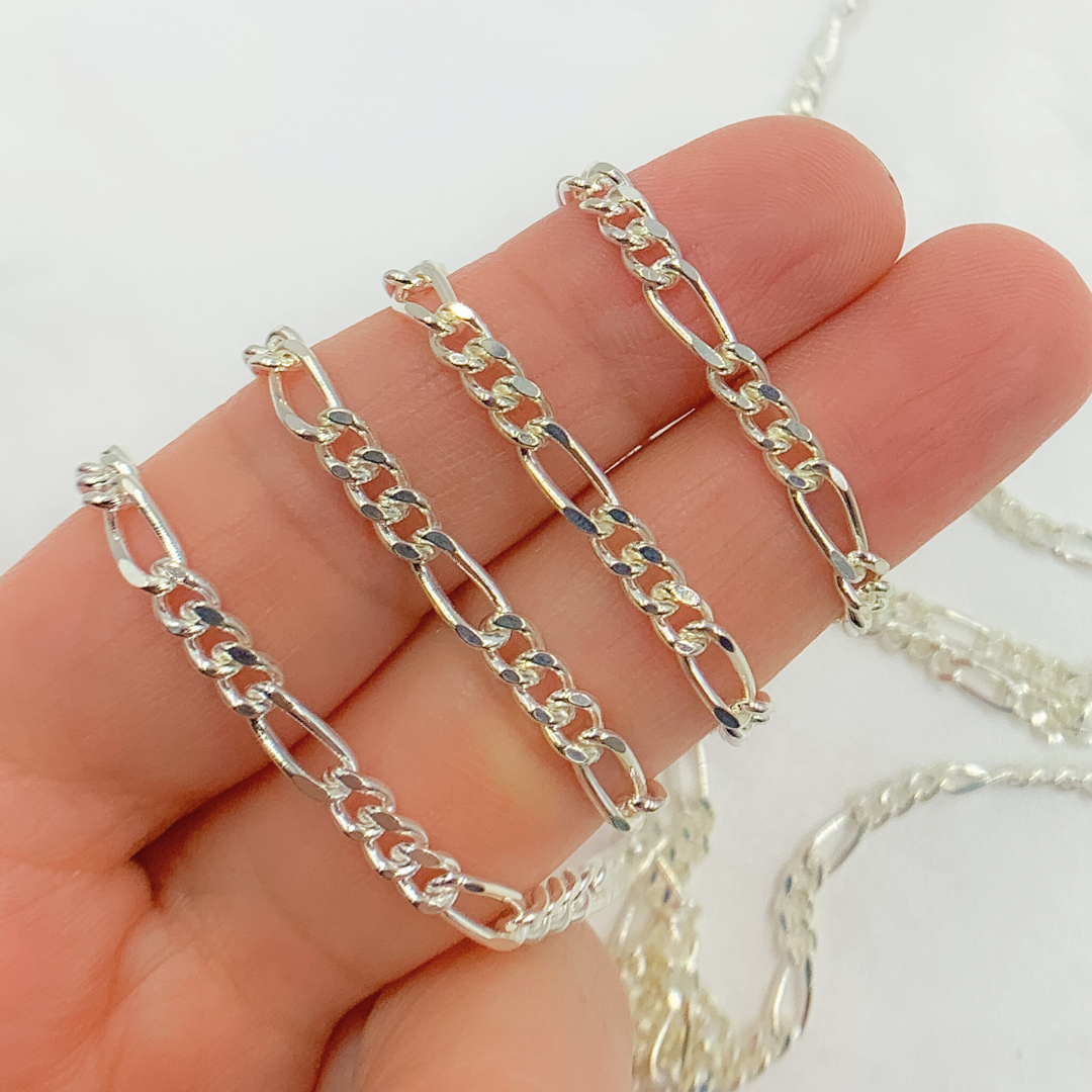 3831CSS. Sterling Silver Figaro Chain