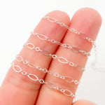 Load image into Gallery viewer, 716FSS. Sterling Silver Long and Short Flat Oval Link Chain
