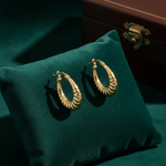 Load image into Gallery viewer, GER176. 14k Yellow Gold Croissant Small Hollow Hoops