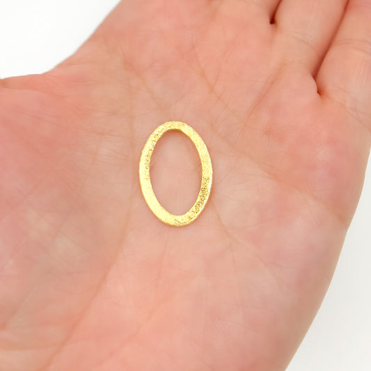 20MM Gold-plated Sterling Silver Brushed Marquis Connector