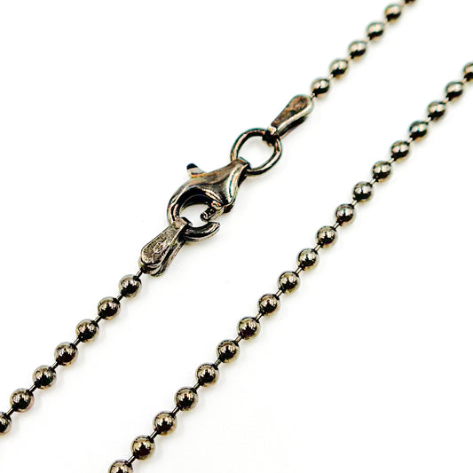 Black Rhodium Bead Necklace