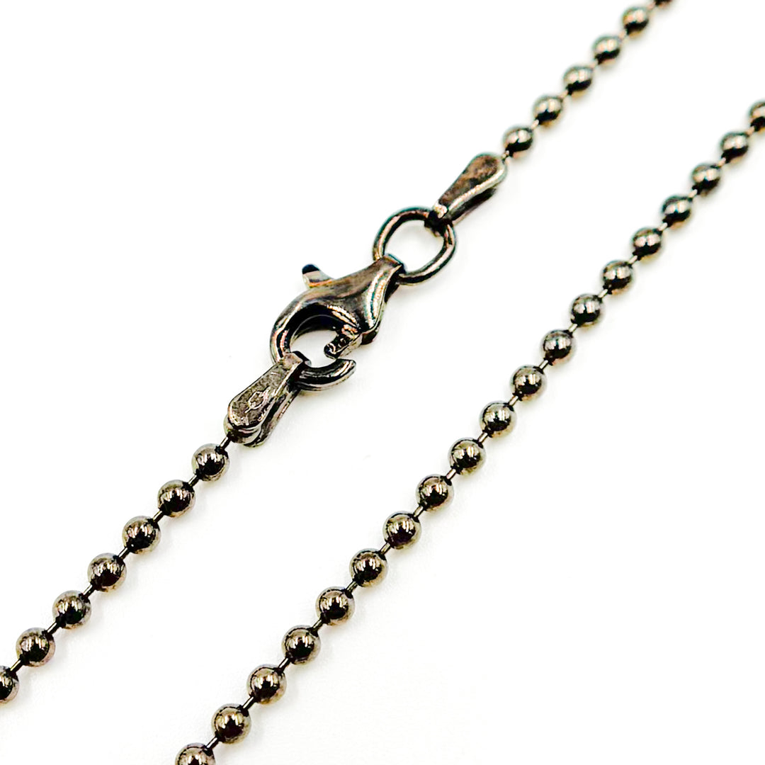Black Rhodium Bead Necklace