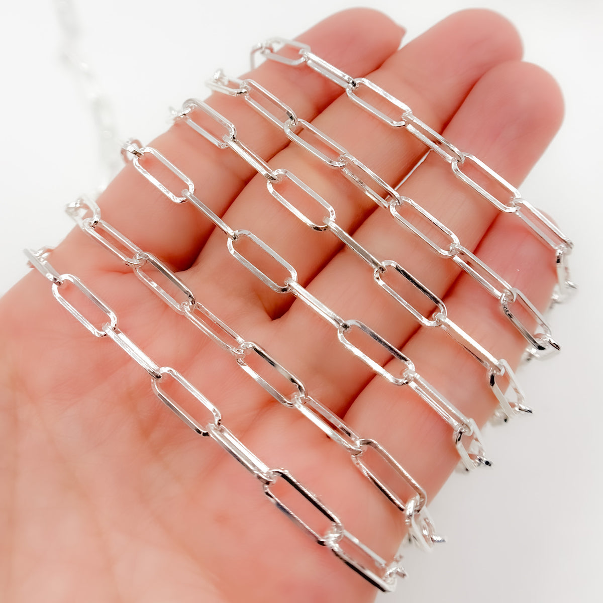 Sterling Silver Flat Paperclip Chain