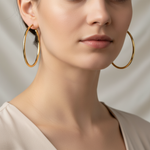 Load image into Gallery viewer, GER165. 14K Solid Gold Hollow Smooth Hoop
