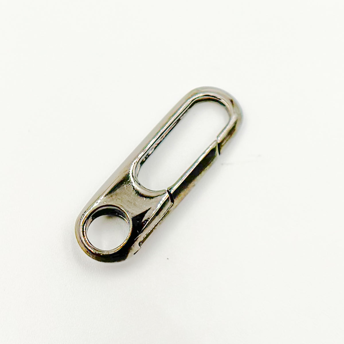 Black Rhodium Shiny Sterling Silver Oval Clasp