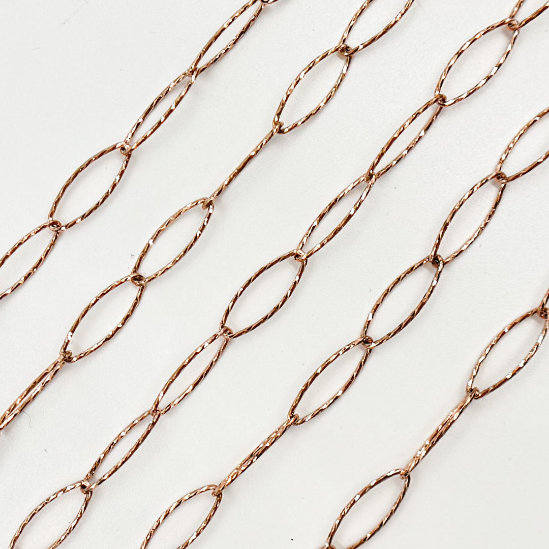 Y56RGP. Rose Gold Plated Silver Oval Chain