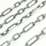 Load image into Gallery viewer, Black Rhodium 925 Sterling Silver Diamond Cut Paperclip Chain. Z67SB
