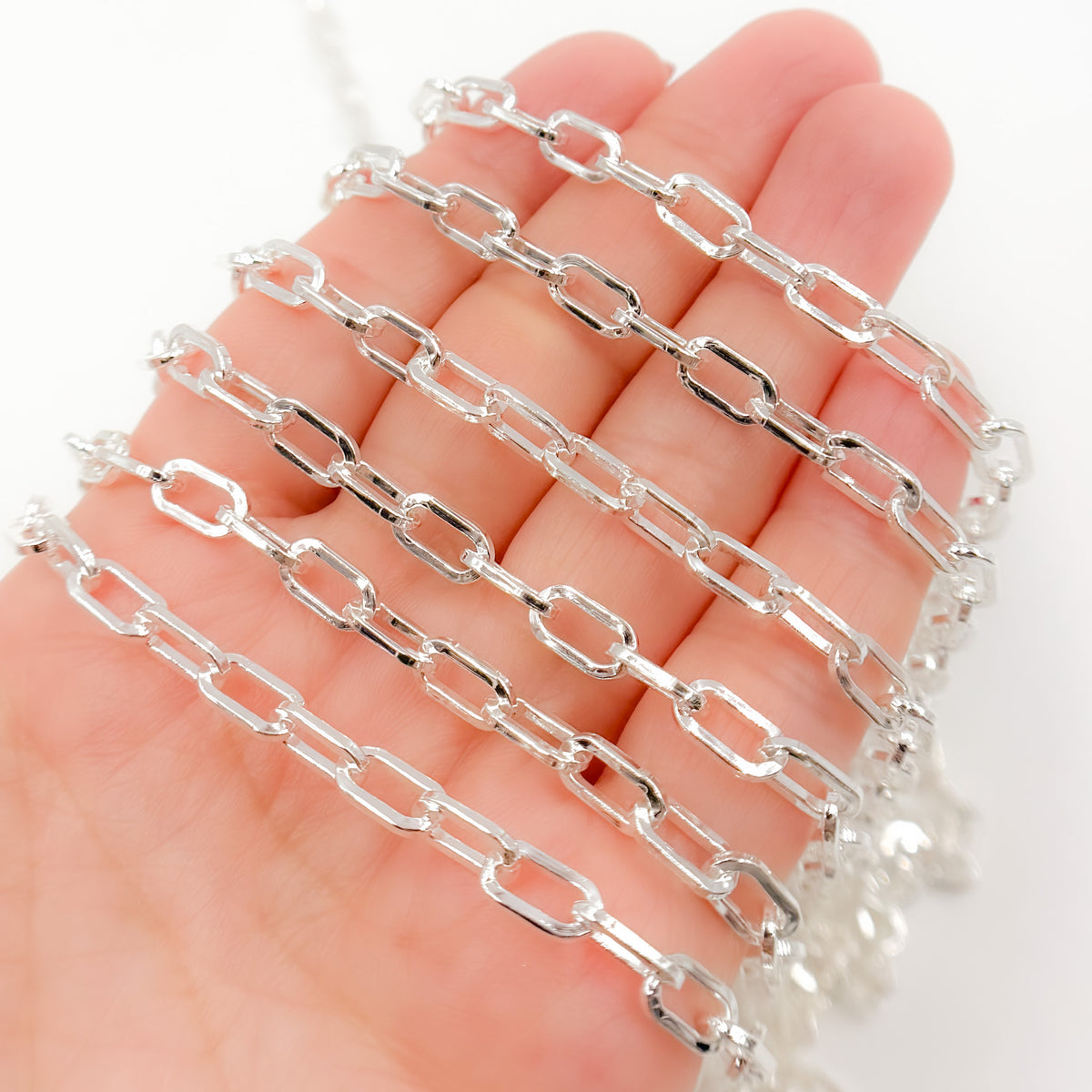 Sterling Silver Flat Paperclip Chain